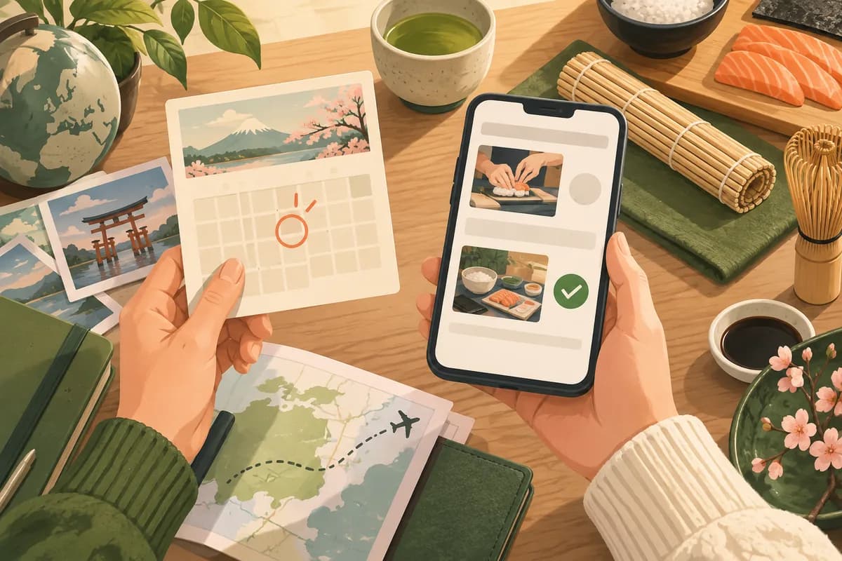 Clase de sushi: ¿reservar antes o en el día?