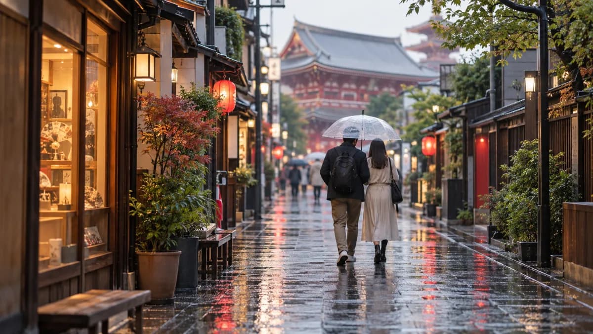 Asakusa bei Regen: Zeit für Sushi