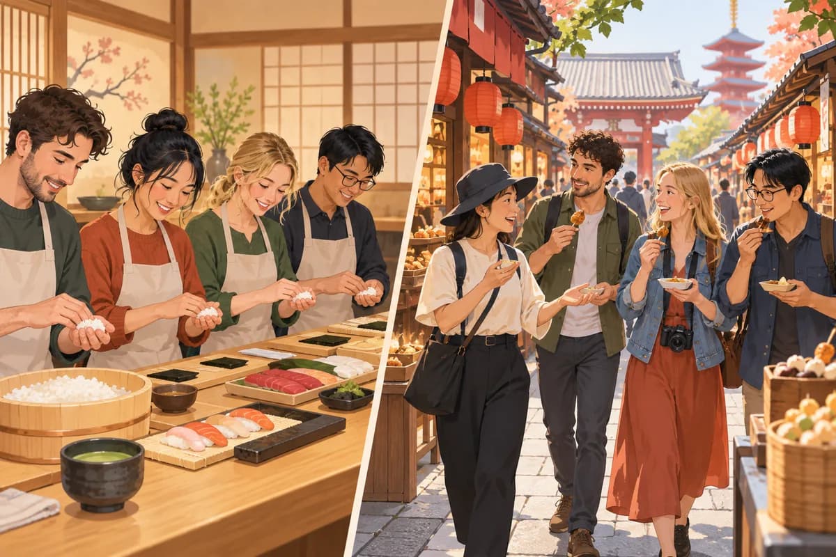 Tokio: ¿clase de sushi o tour gastronómico?