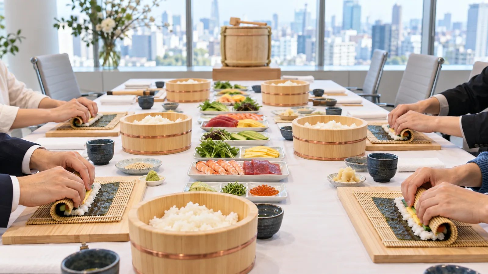 Sushi-Teamevent in Tokio: Studio oder Büro?