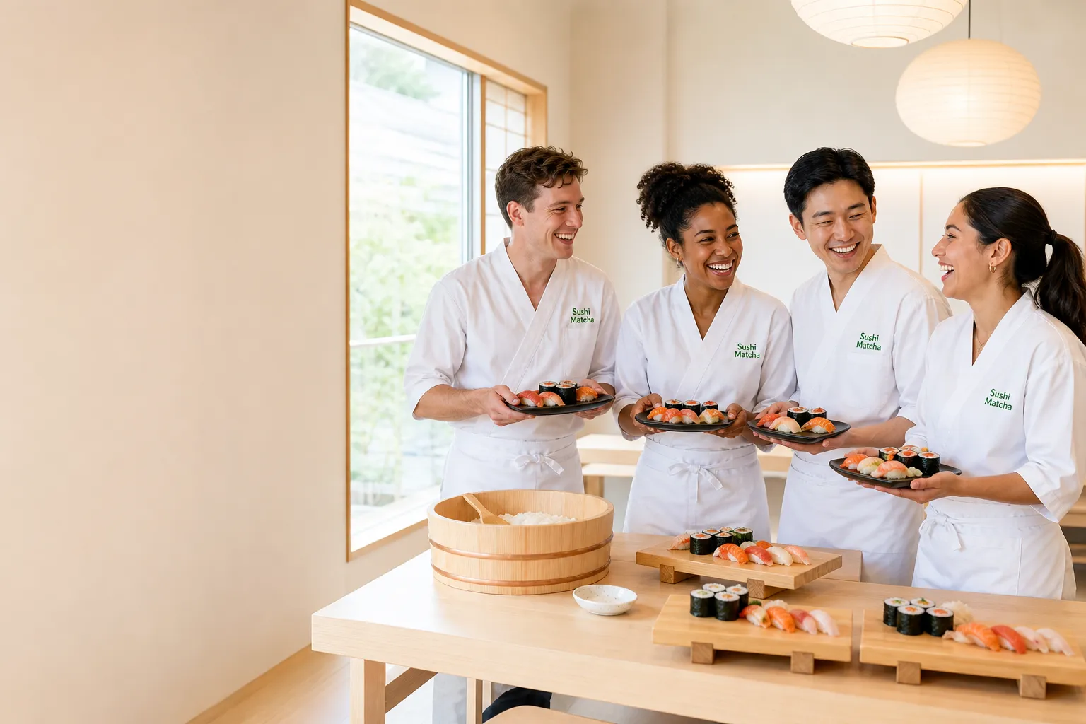 Freunde-Sushi-Party