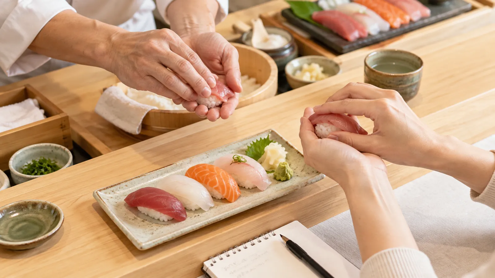 Sourds et malentendants au cours de sushi