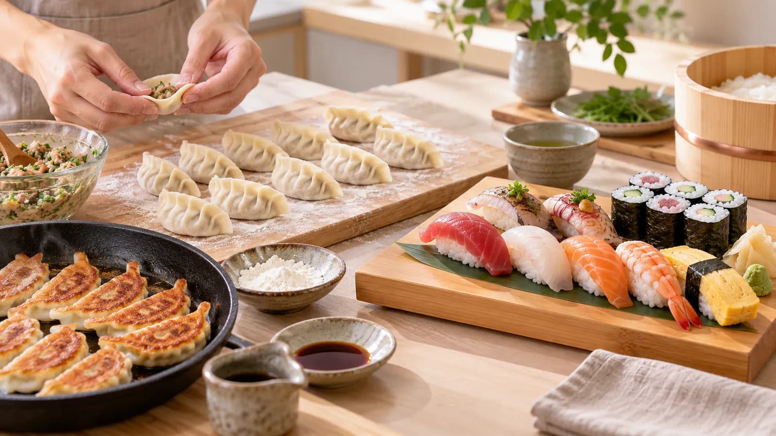 Corso di gyoza o di sushi a Tokyo?