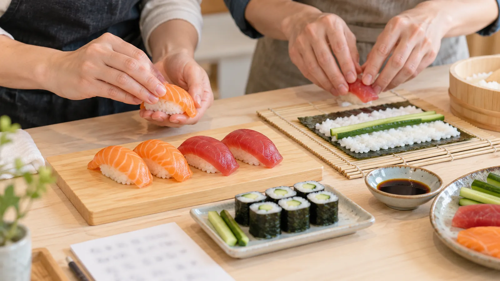 Mangiare kosher a un corso di sushi a Tokyo