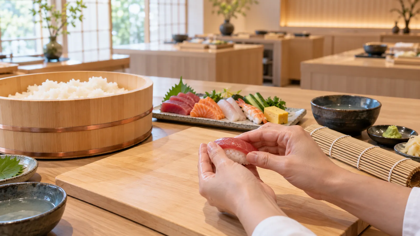 Sushi-Kurs in Tokio bei Reizempfindlichkeit