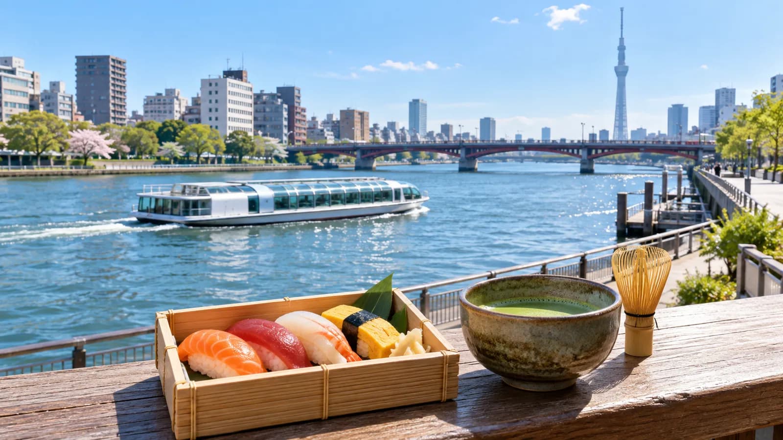 Crociera sul fiume Sumida e corso di sushi