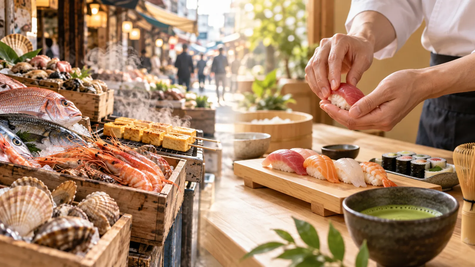 Tsukiji-Markt oder Sushi-Kurs in Tokio?