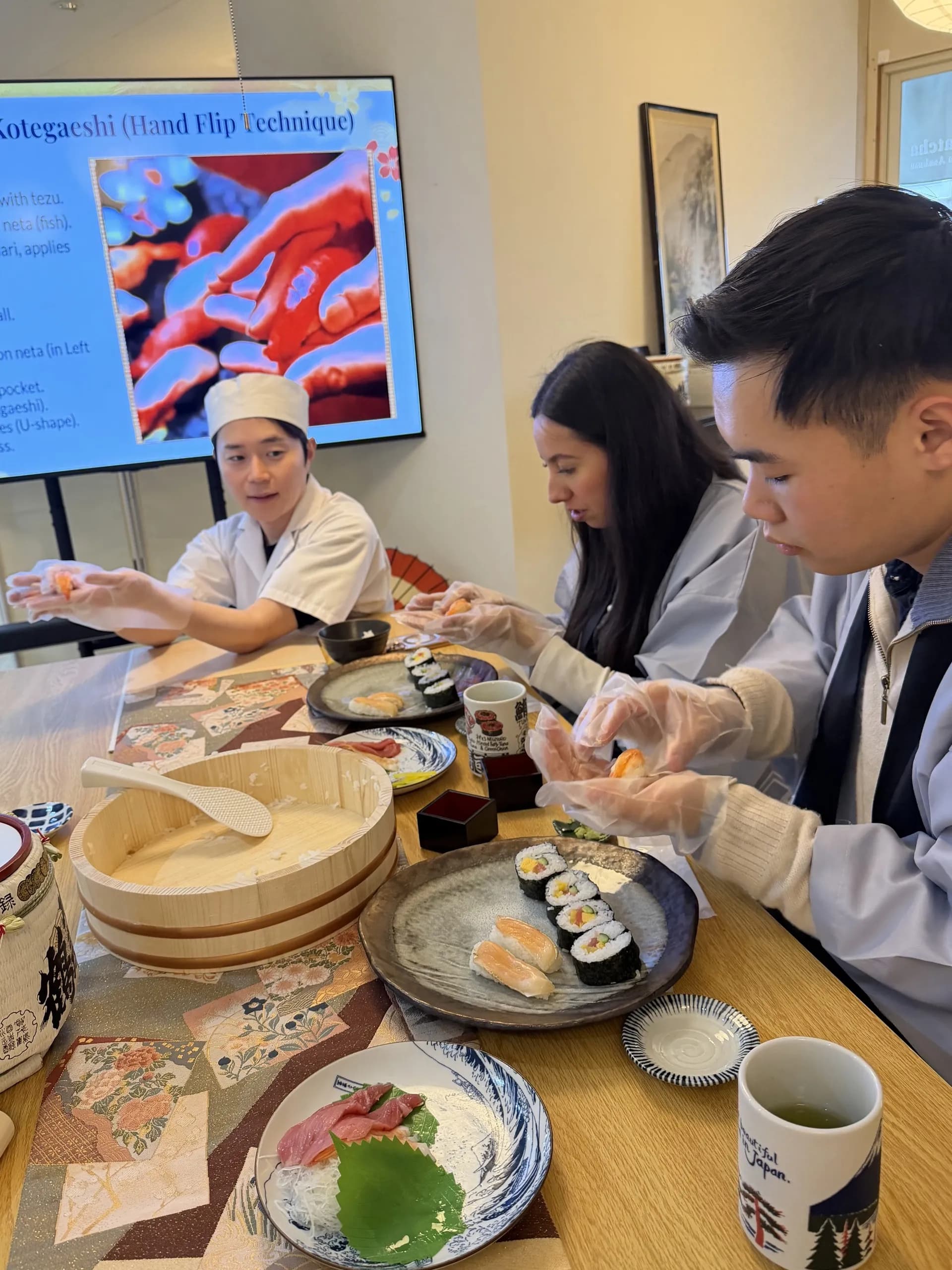 Hands-on sushi making lesson with chef demonstration