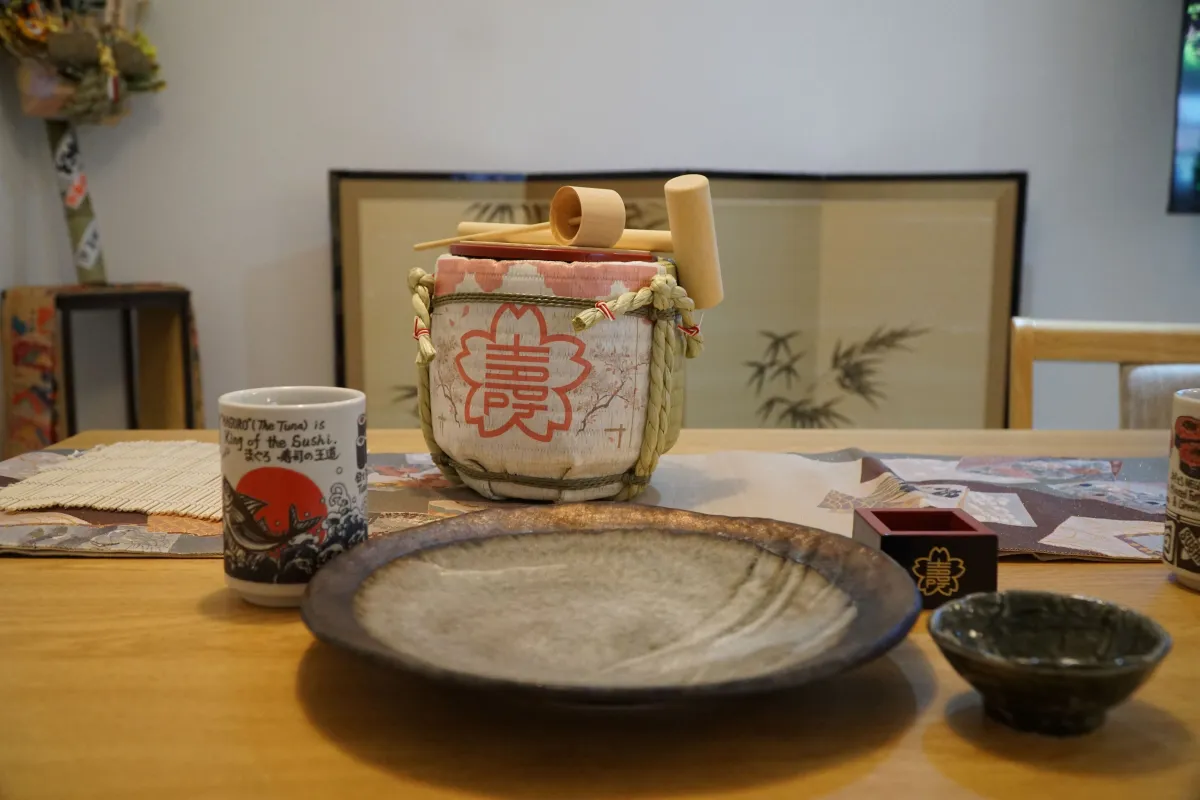 Sake ceremony setup